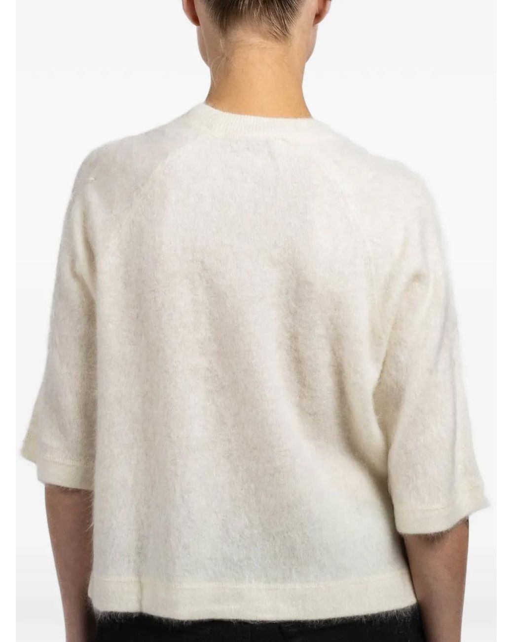Autumn Cashmere Natural Kurzärmeliger Pullover