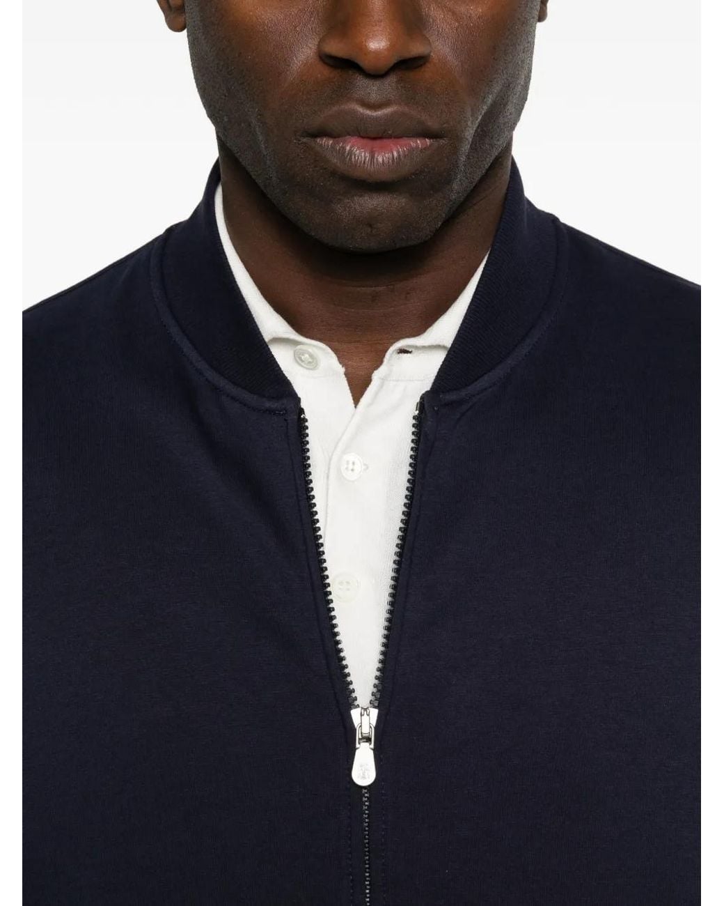 Brunello Cucinelli Blue Zip Pockets Knitwear for men