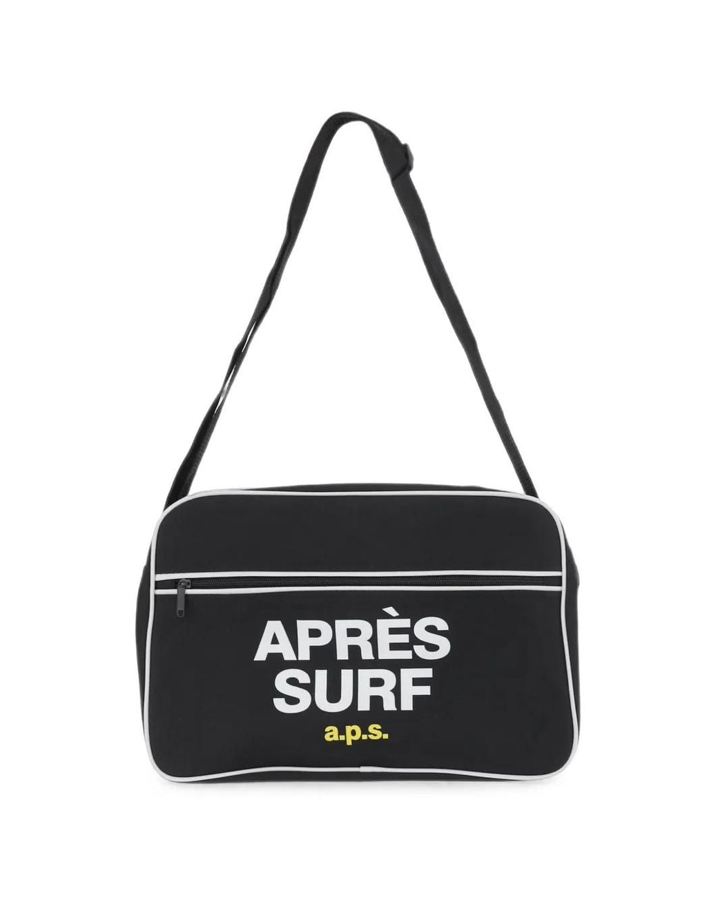APRÈS SURF Black Logo-Print Contrast-Trim Shoulder Bag for men
