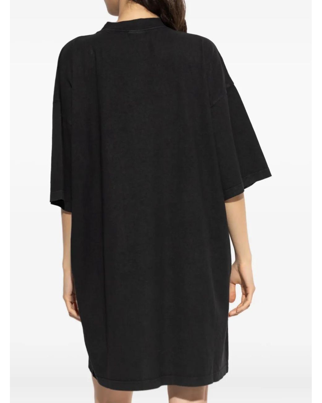 Balenciaga Black City-Print T-Shirt Mini Dress