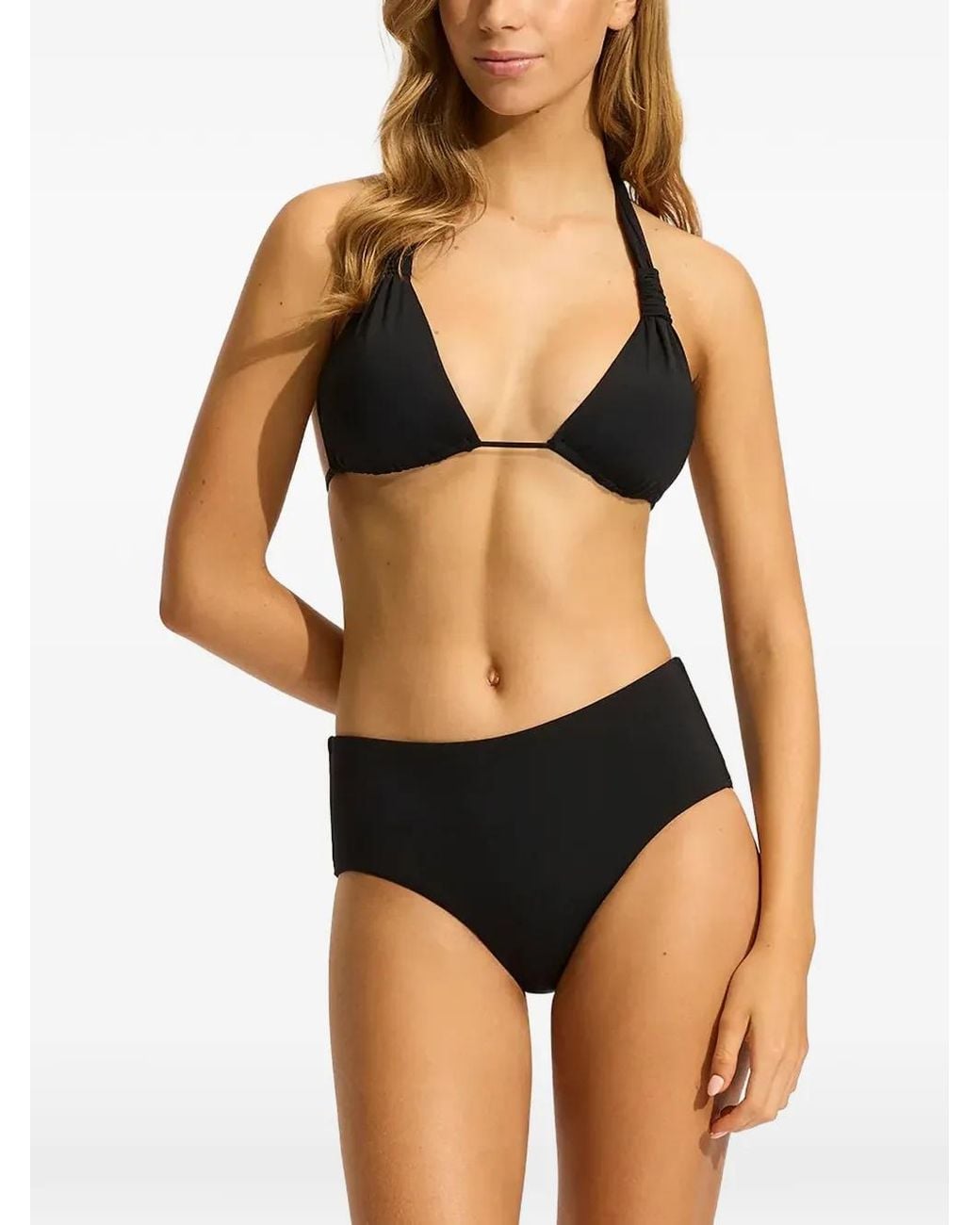 Seafolly Black Halterneck Triangle Bikini Top