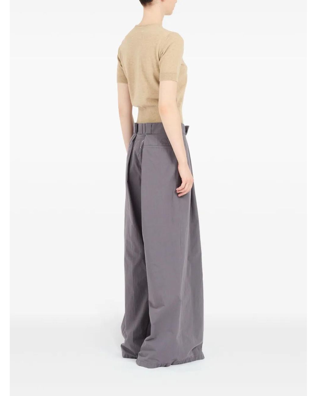 Maison Margiela Gray Four-Stitch Palazzo Trousers