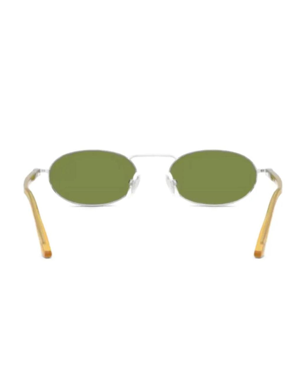 Persol Green Oval-Frame Sunglasses