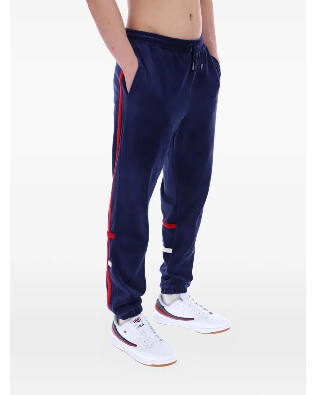 Fila Blue Otello Contrast-Panel Track Pants for men