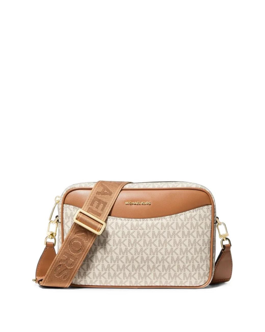Michael Kors Natural Large Shoulder Bag With Exclusive Bev Logo