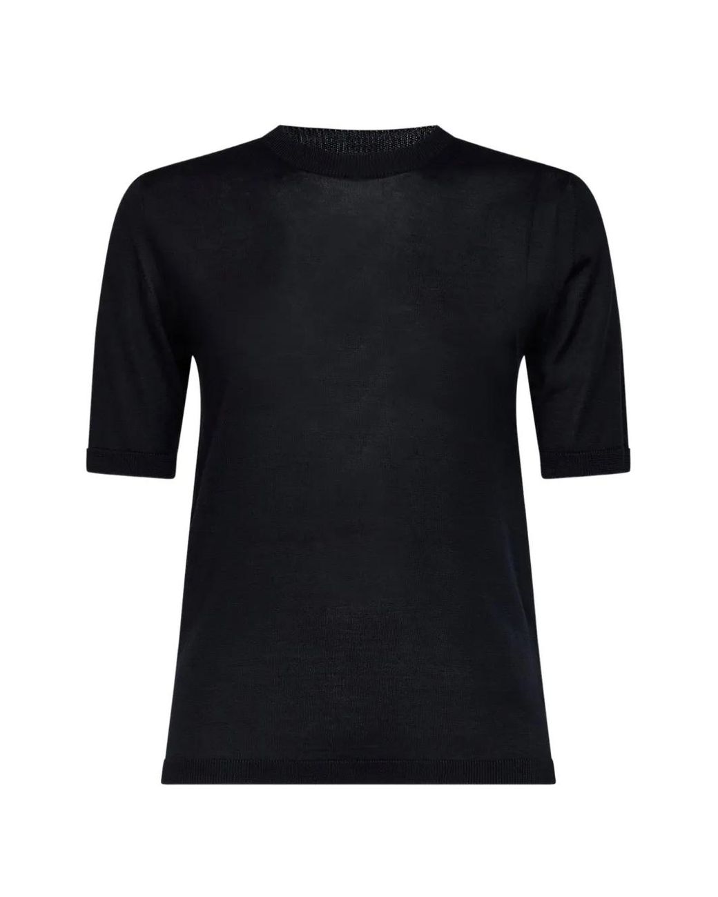 Max Mara Black Kurzärmeliger Aceti Pullover