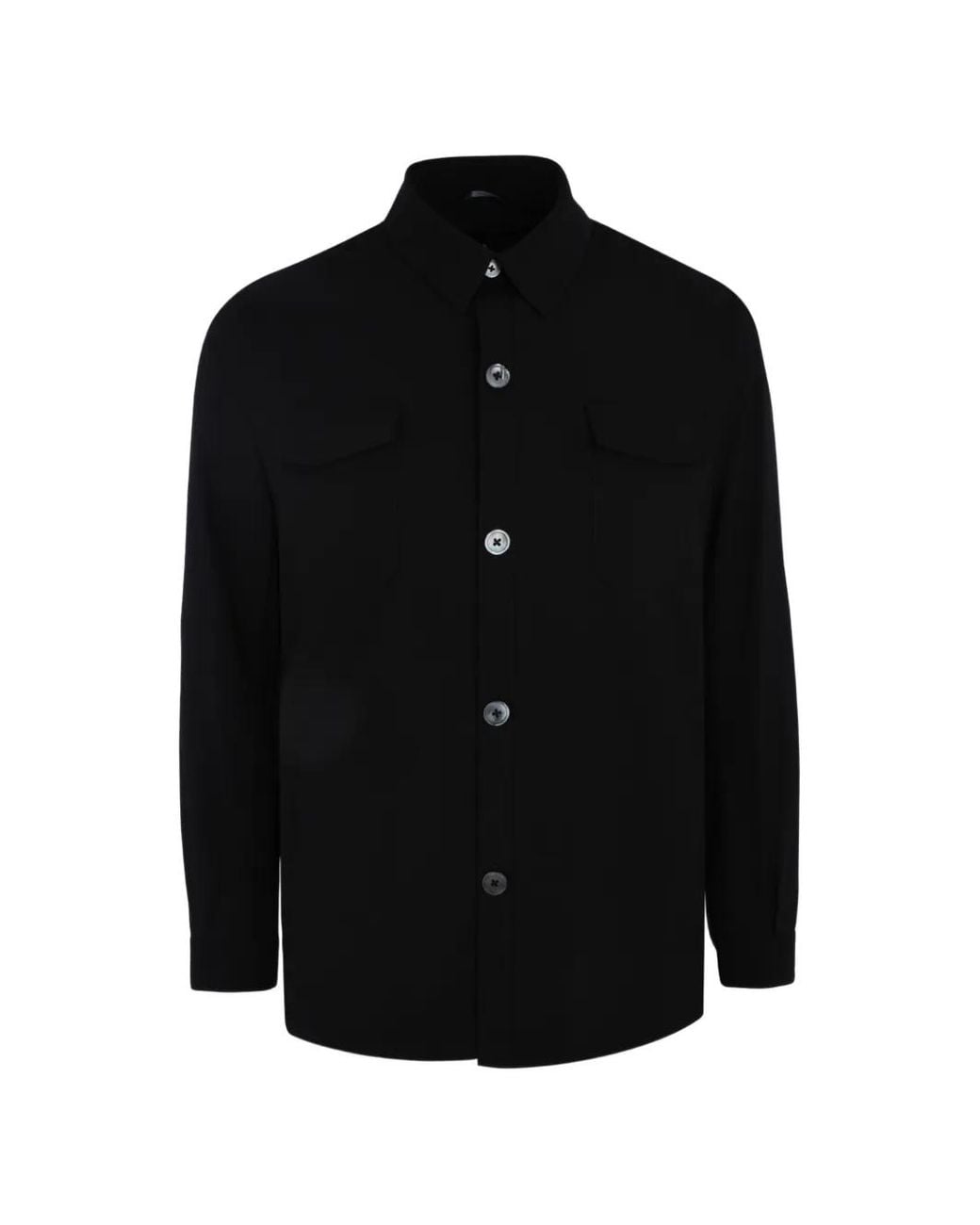 Tombolini Black Buttoned Overshirt for men
