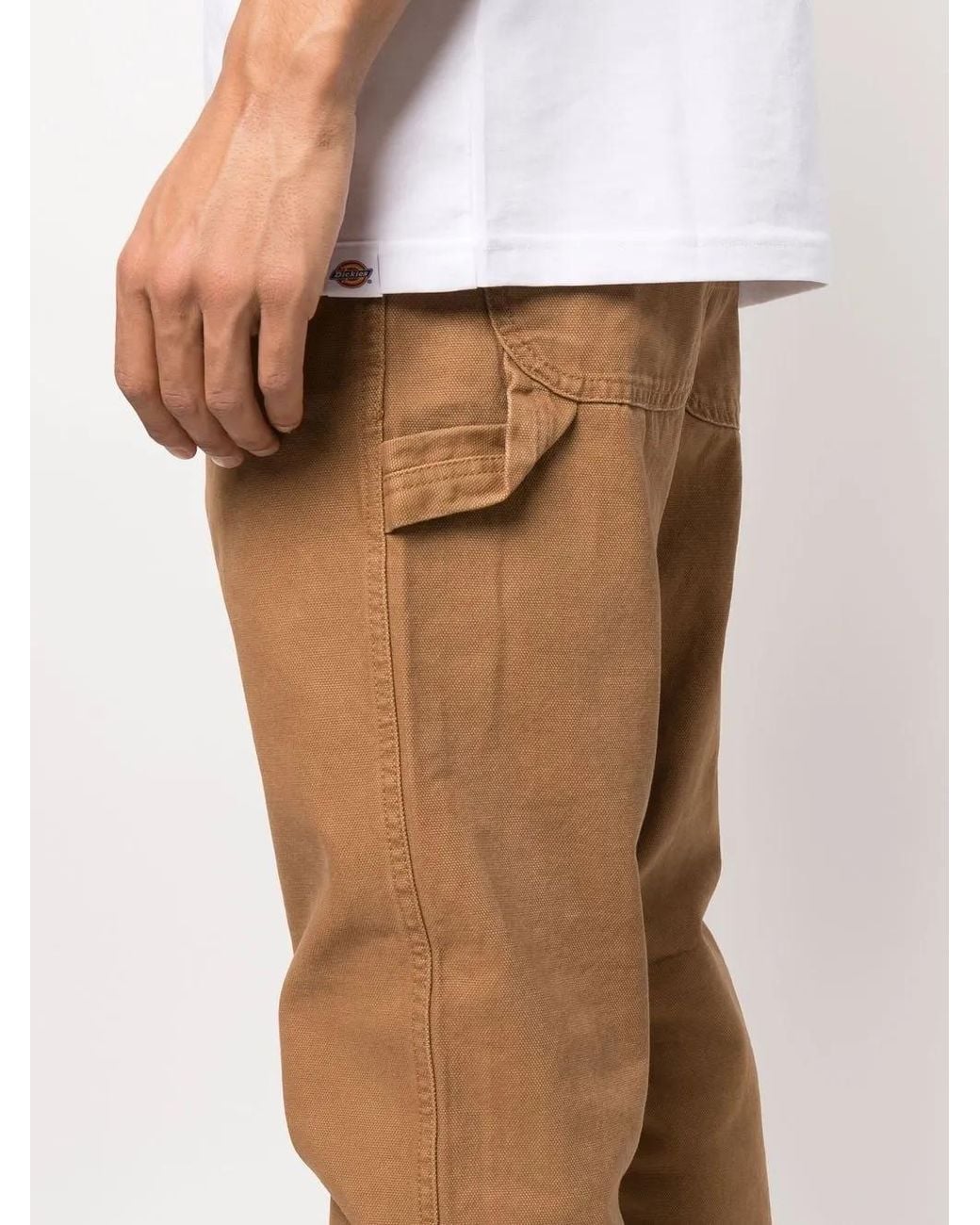 Dickies Brown Rear Logo-Patch Trousers for men