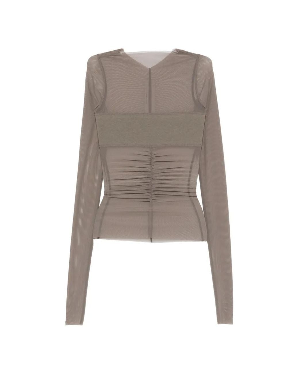 Rick Owens Gray Sheer-Design Top