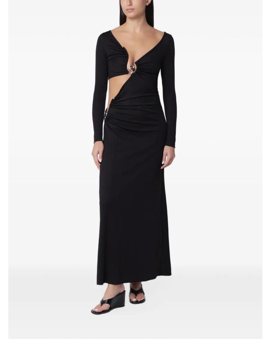 Christopher Esber Black Long-Sleeve Maxi Dress