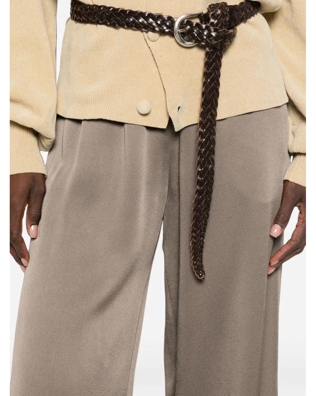 Fabiana Filippi Gray Elasticated-Waist Palazzo Pants