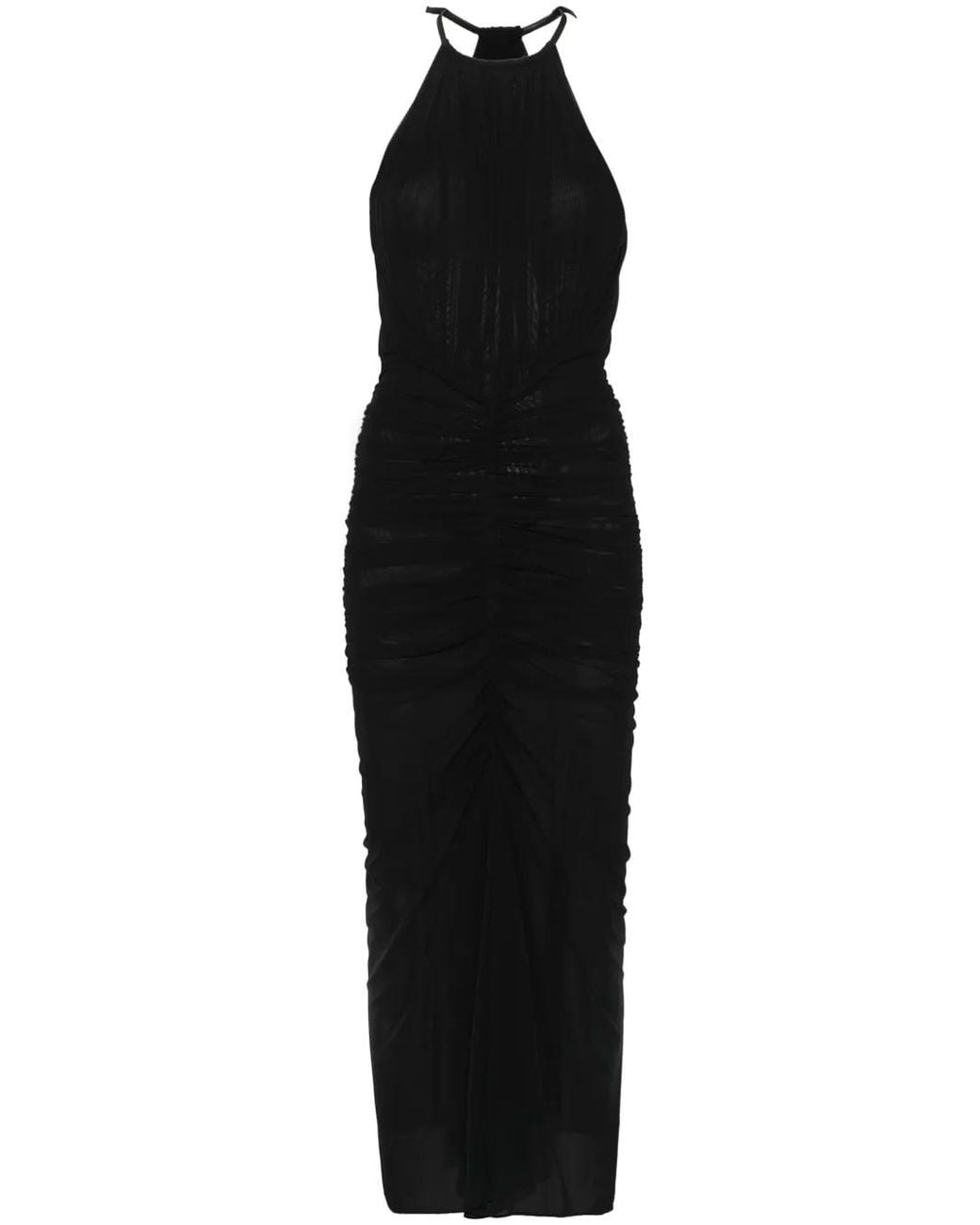 Mugler Black Halterneck Midi Dress