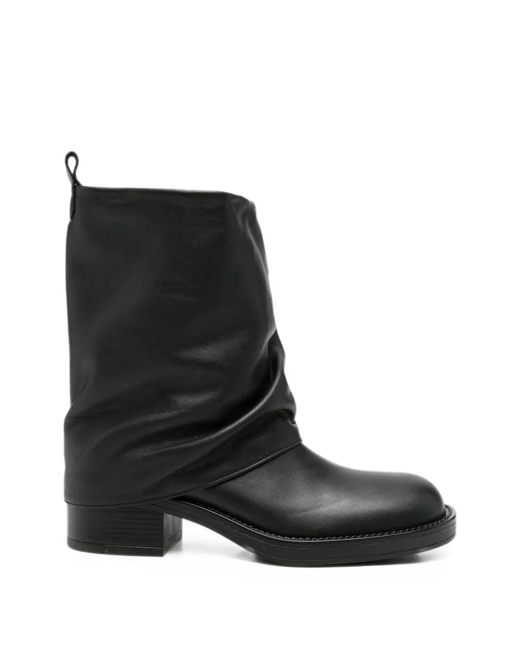 GISEL B Black Royal Slouchy Leather Boots