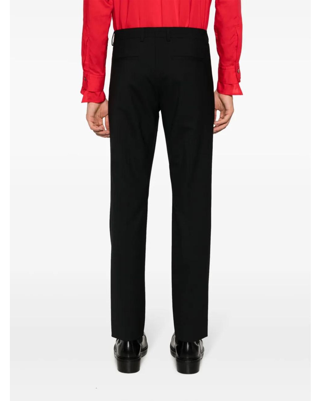 MODES GARMENTS Black Mid-Rise Slim Cut Trousers for men