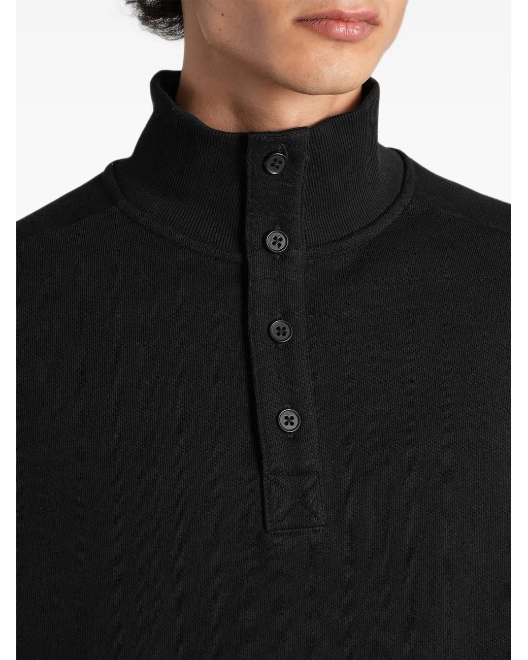 Entire studios Black Button-Up Funnel-Neck Sweater for men