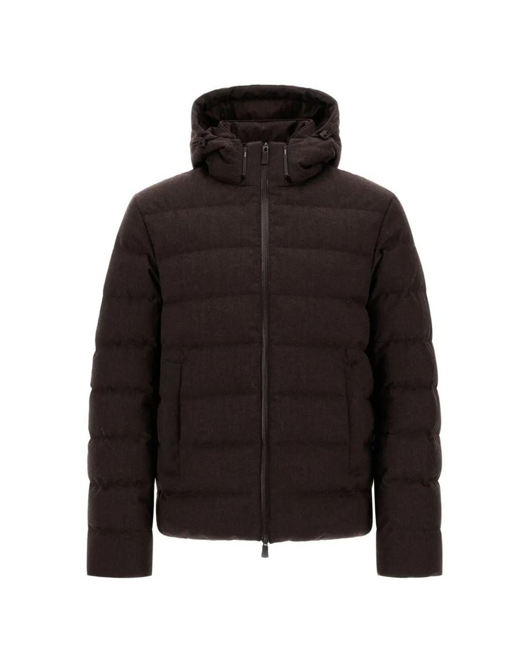 Herno Black Quilted Hooded Jacket for men