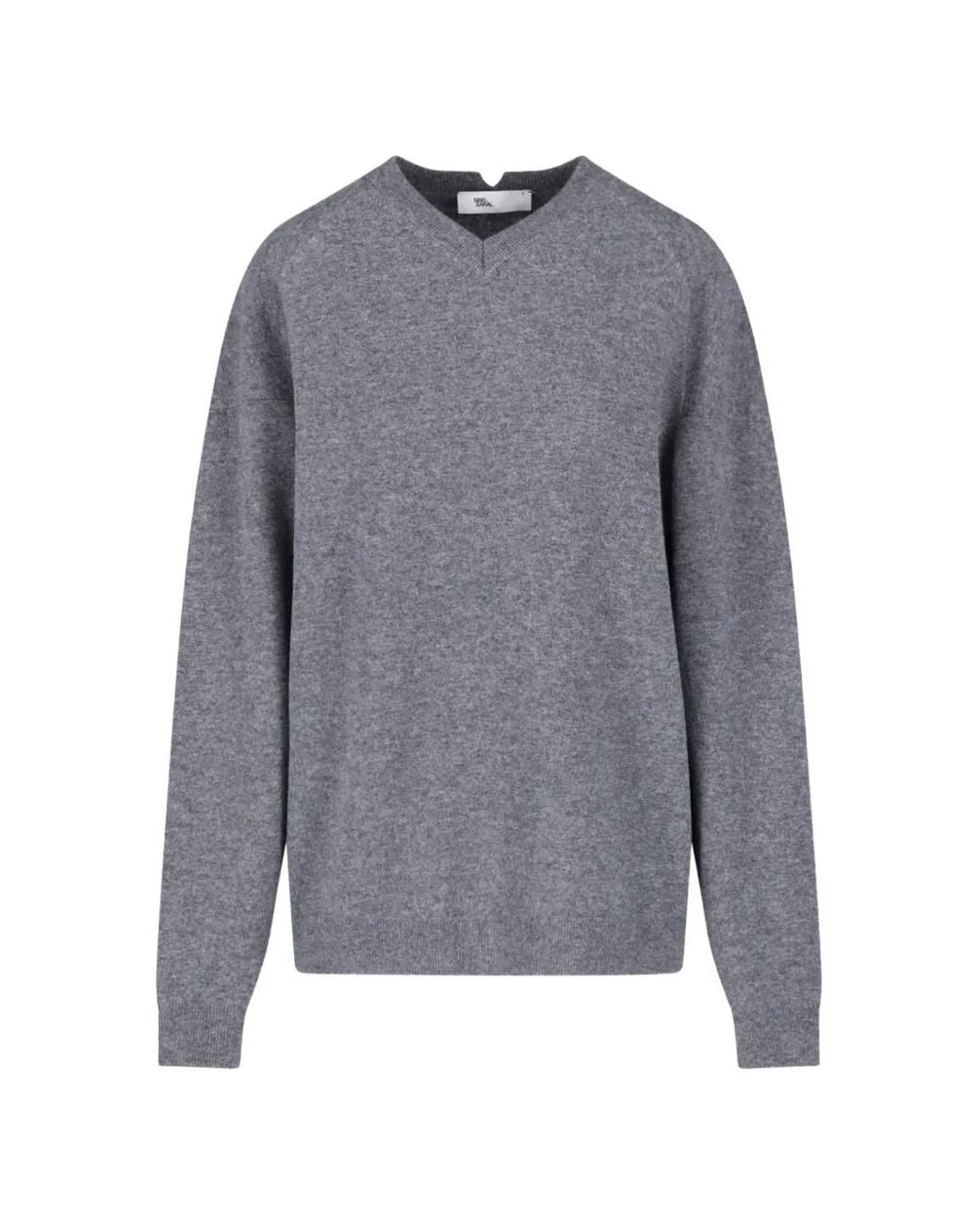 Sibel Saral Gray V-Neck Wool Sweater