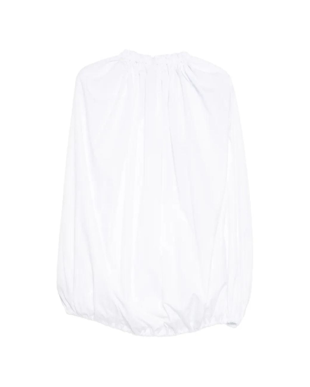 Comme des Garçons White Gathered Blouse