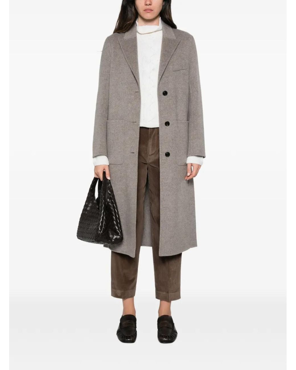 Paltò Gray Elsa Db Single-Breasted Wool Coat