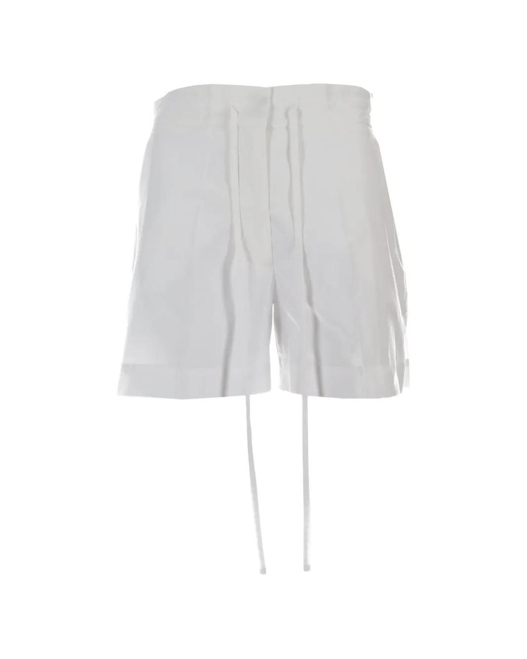 P.A.R.O.S.H. White Drawstring Shorts