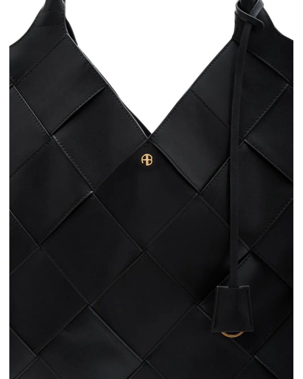 Anine Bing Black Lili Tote Braided Leather