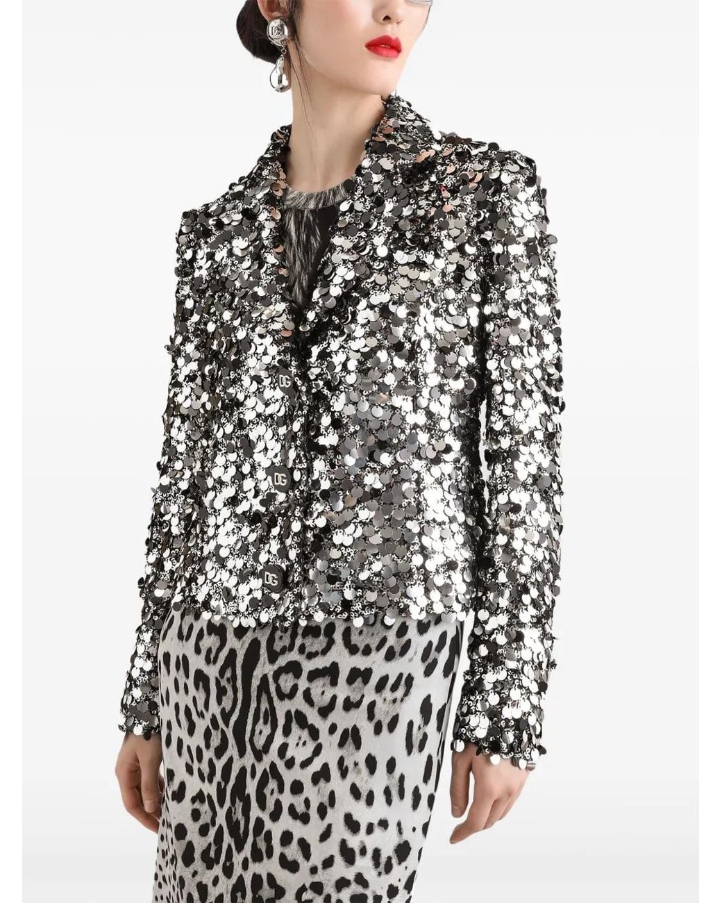 Dolce & Gabbana Black Sequined Blazer