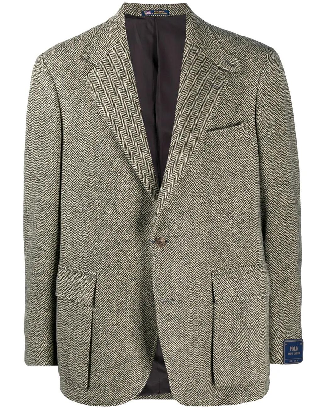 Polo Ralph Lauren Brown Herringbone Single-Breasted Blazer for men