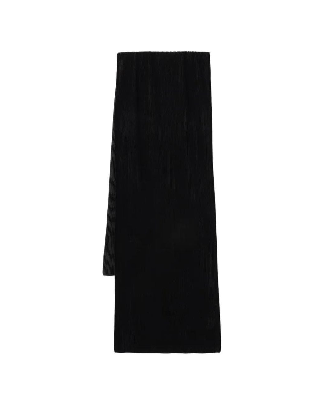 Marc O' Polo Black Ribbed-Knit Logo-Embroidered Scarf for men