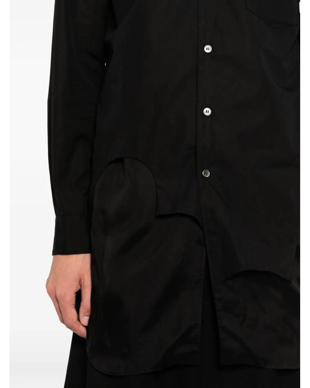 COMME DES GARÇON BLACK Black Cut-Out Layered-Hem Shirt for men