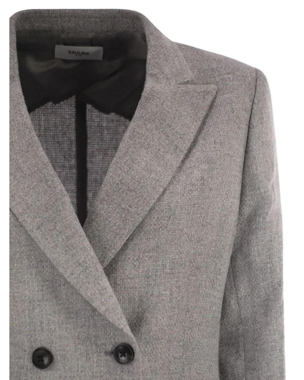SAULINA Gray Anita Double-Breasted Blazer