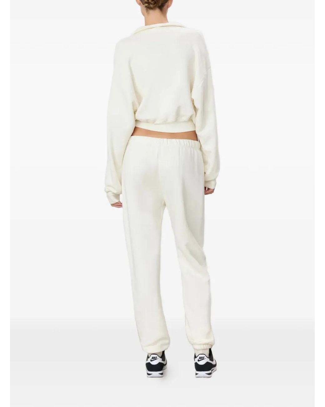 ÉTERNE White Classic Elasticated-Waistband Track Pants