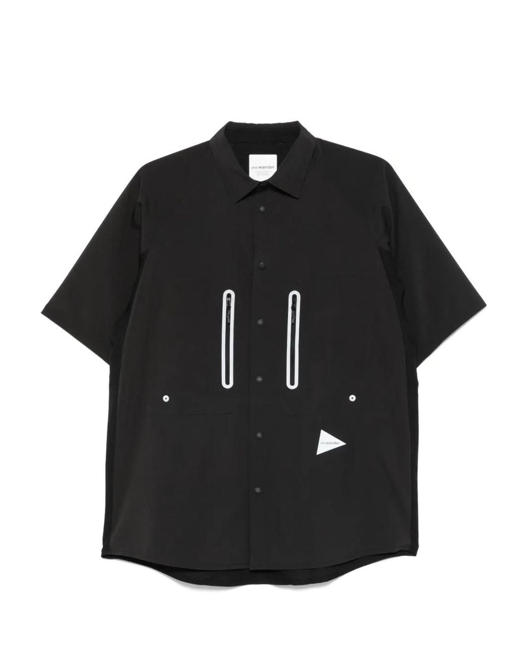 And Wander Black Short-Sleeve Shirt for men