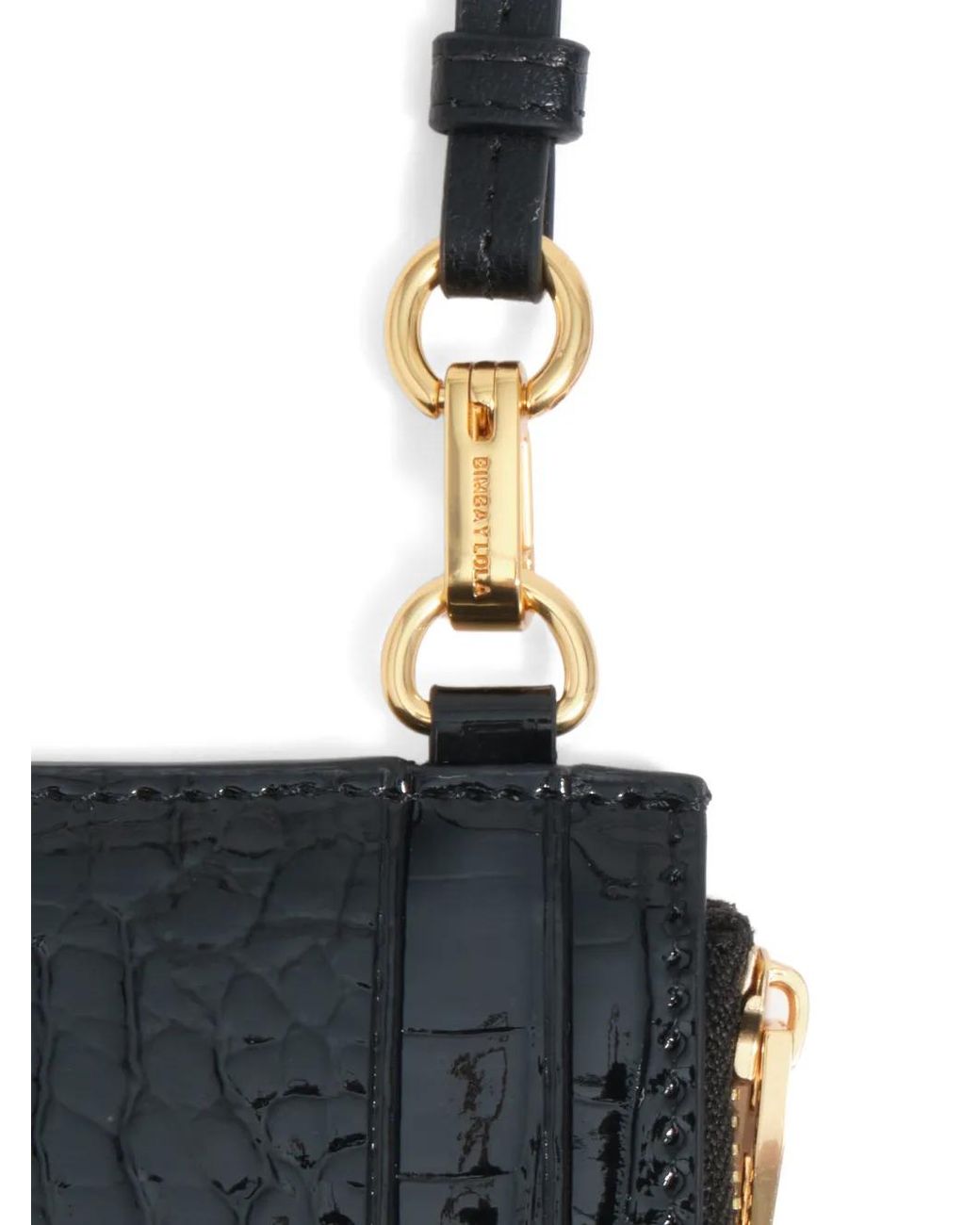 Bimba Y Lola White Croc-Effect Card Holder