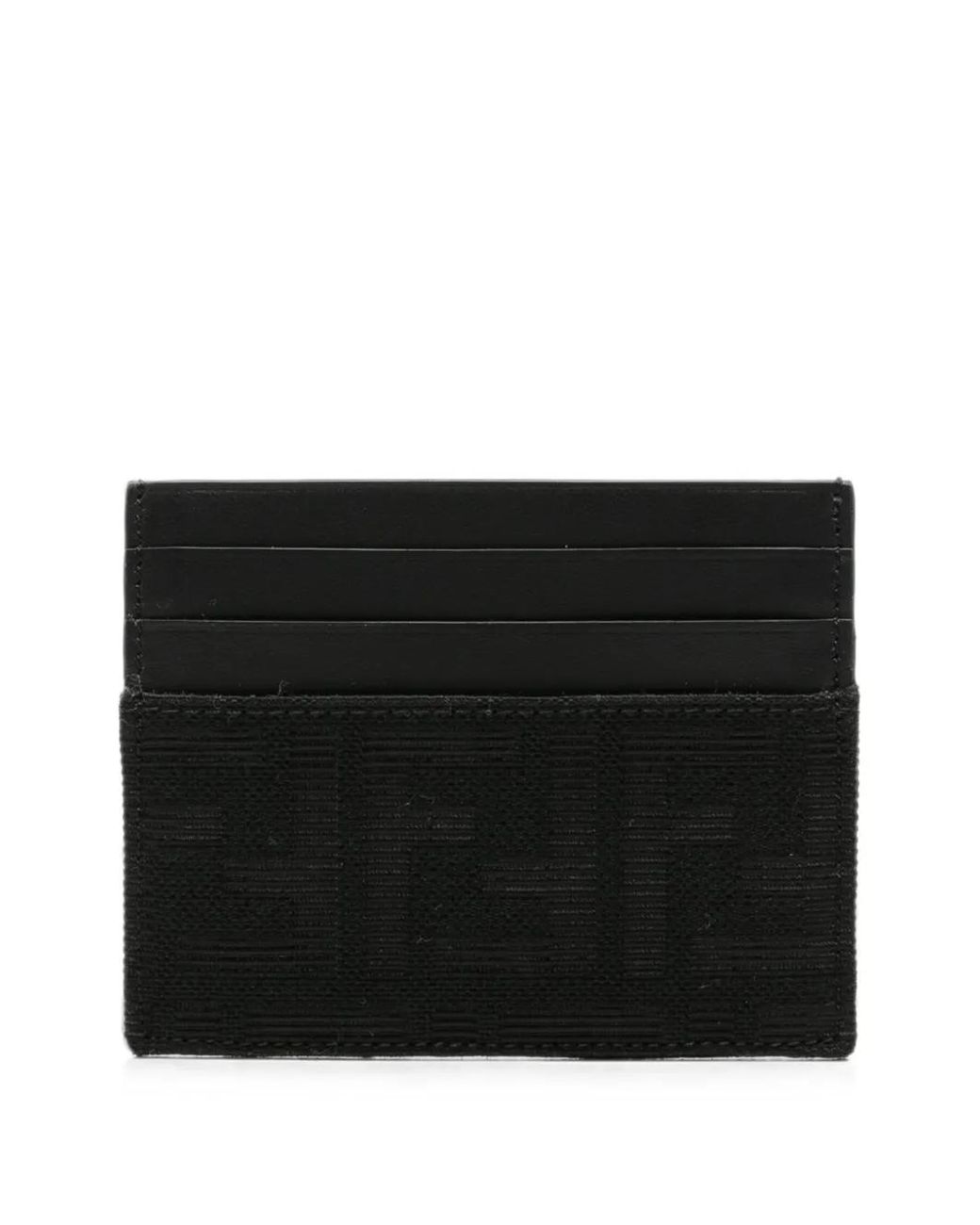 Fendi Black Ff Jacquard Cardholder for men