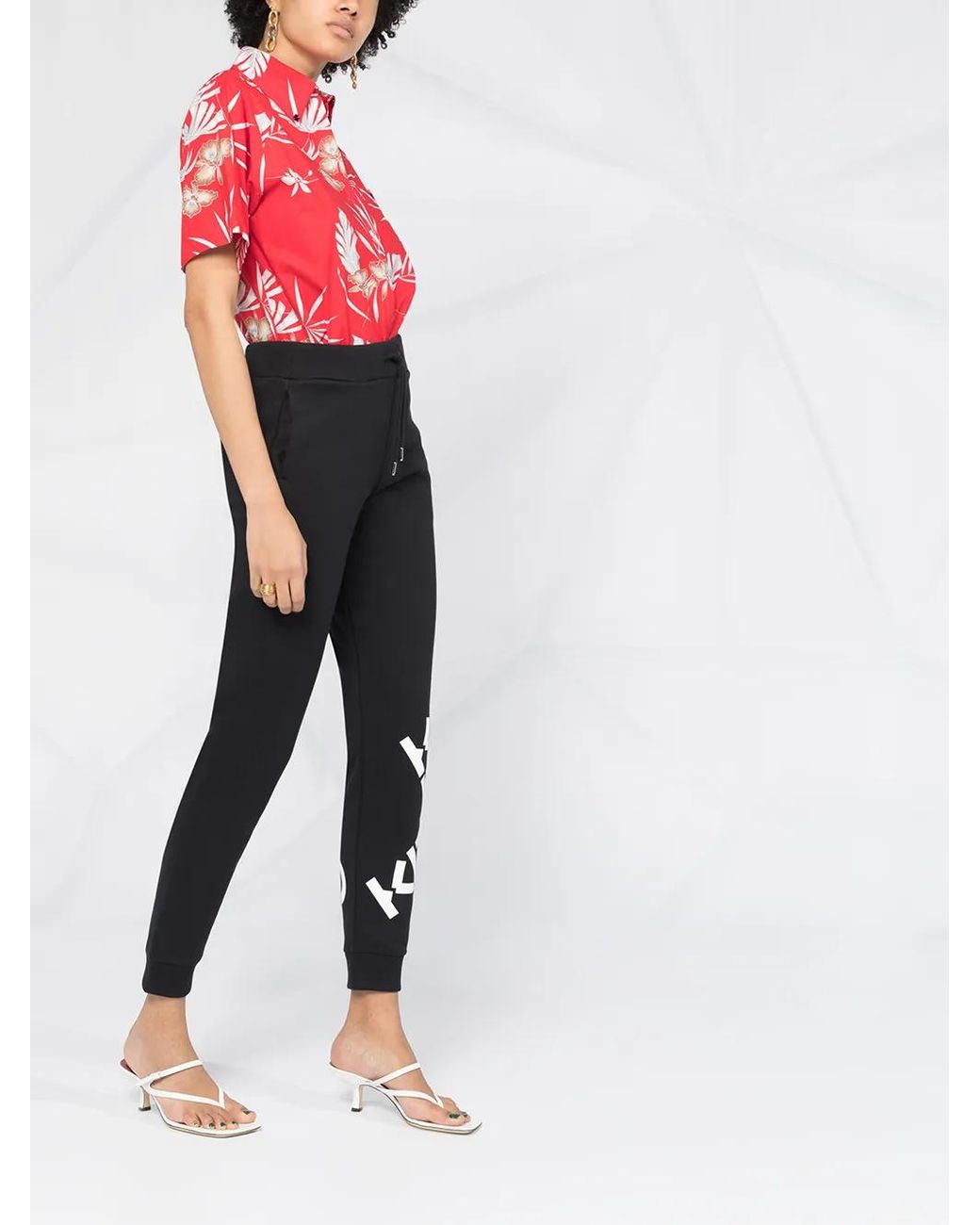 KENZO Black Logo Printed Joggers