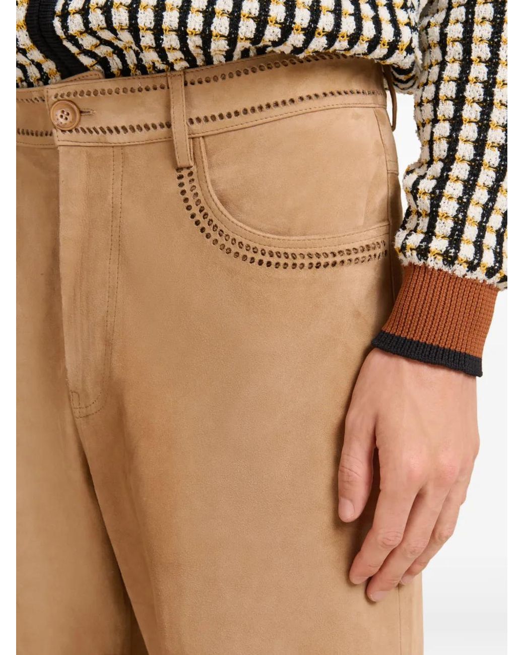 Marni Natural Cutout-Detail Trousers for men