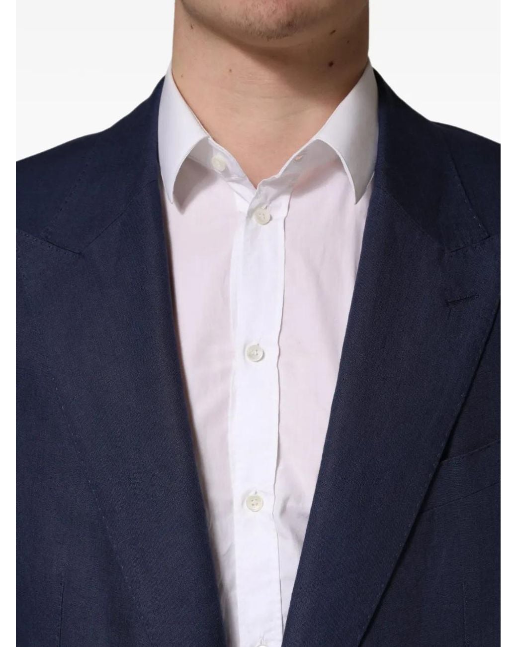 Dolce & Gabbana Blue Single-Breasted Peak-Lapel Jacket for men