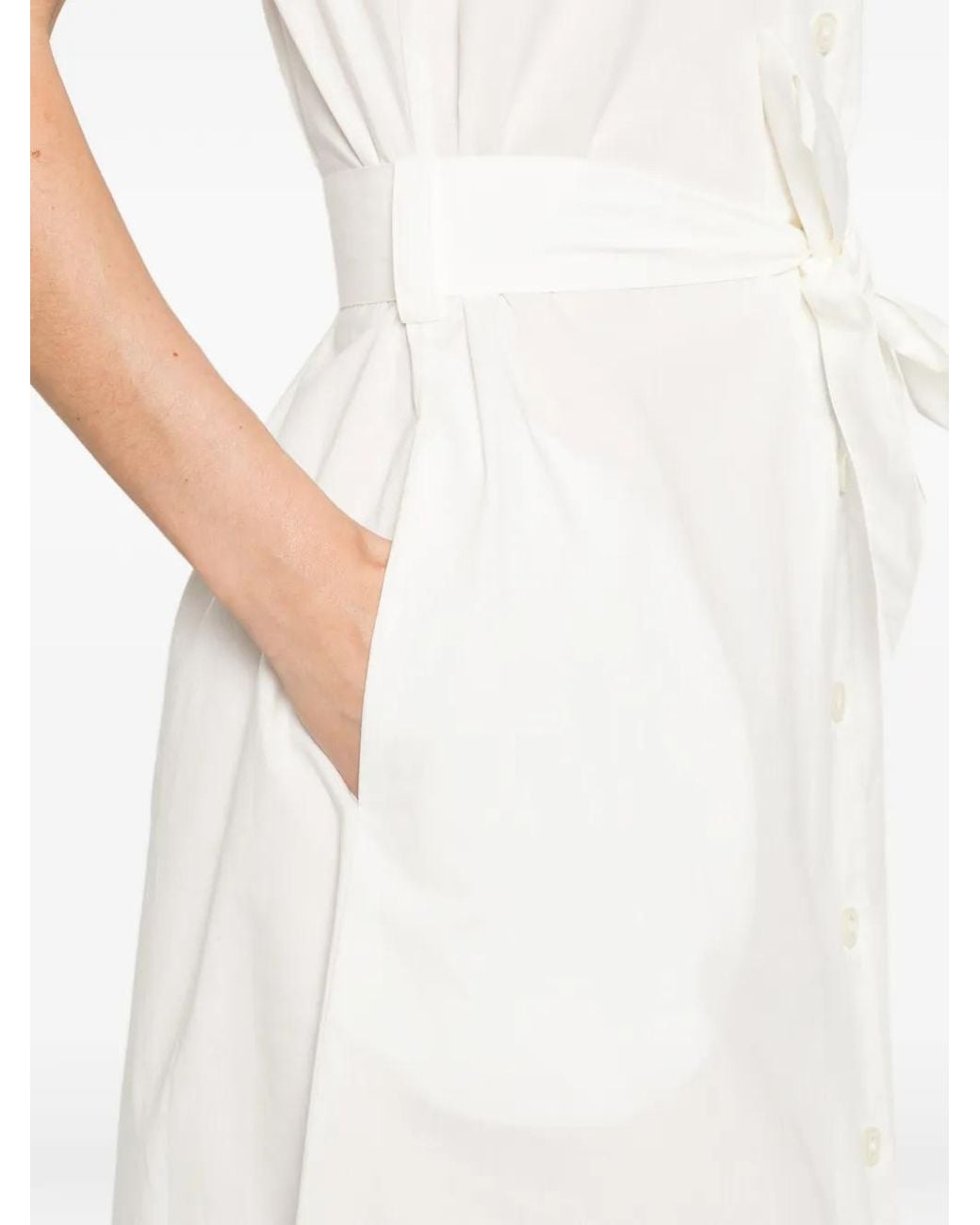 Woolrich White Cotton Chemisier Dress