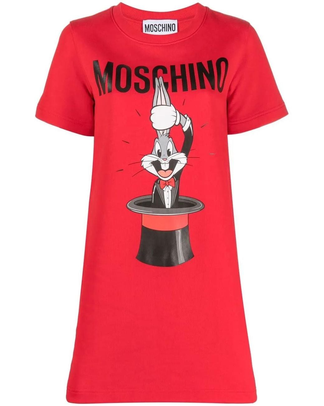 Moschino Red Bugs Bunny Print Dress