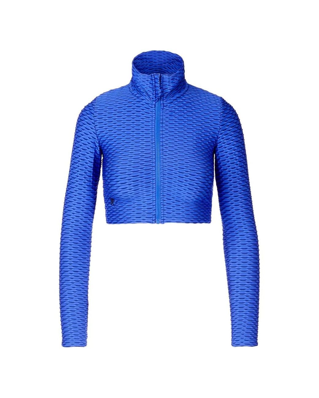Tessitura Body Couture Blue 3D-Textured Cropped Top