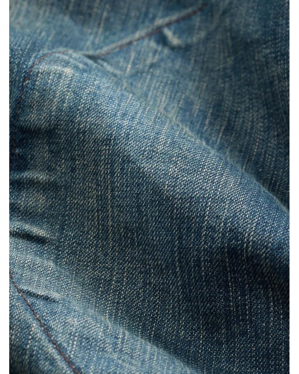 RRL Blue Cargo Denim Shorts for men