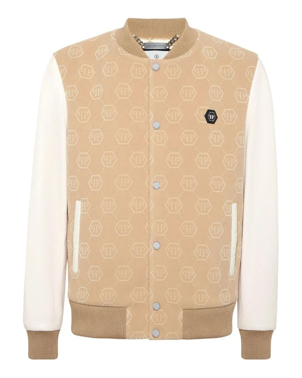 Philipp Plein Natural Varsity Bomber Monogram for men