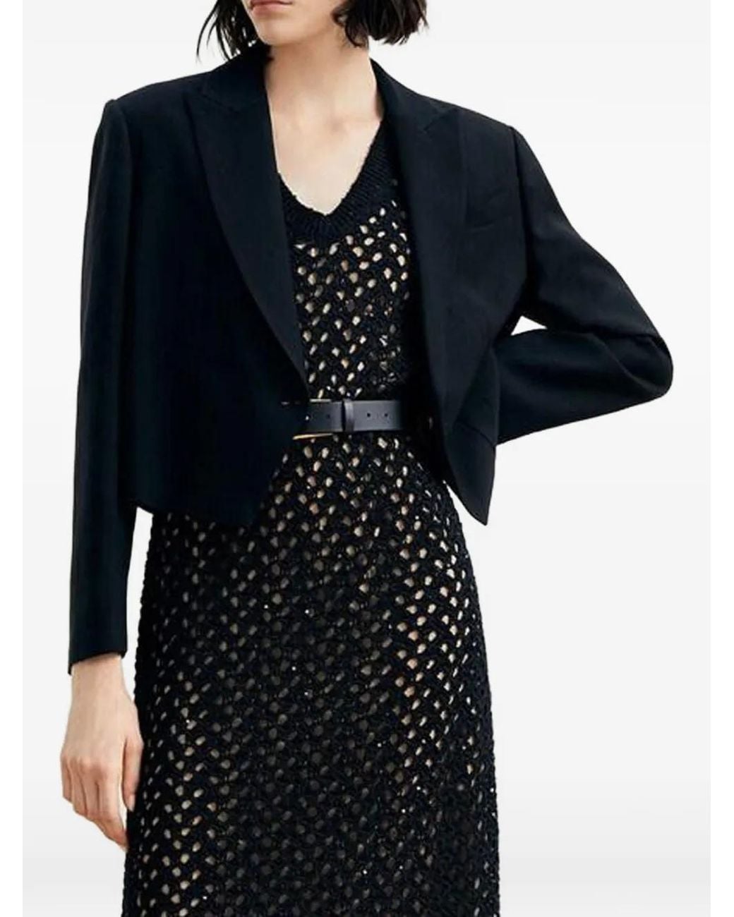 Brunello Cucinelli Black Cropped Single-Breasted Jacket