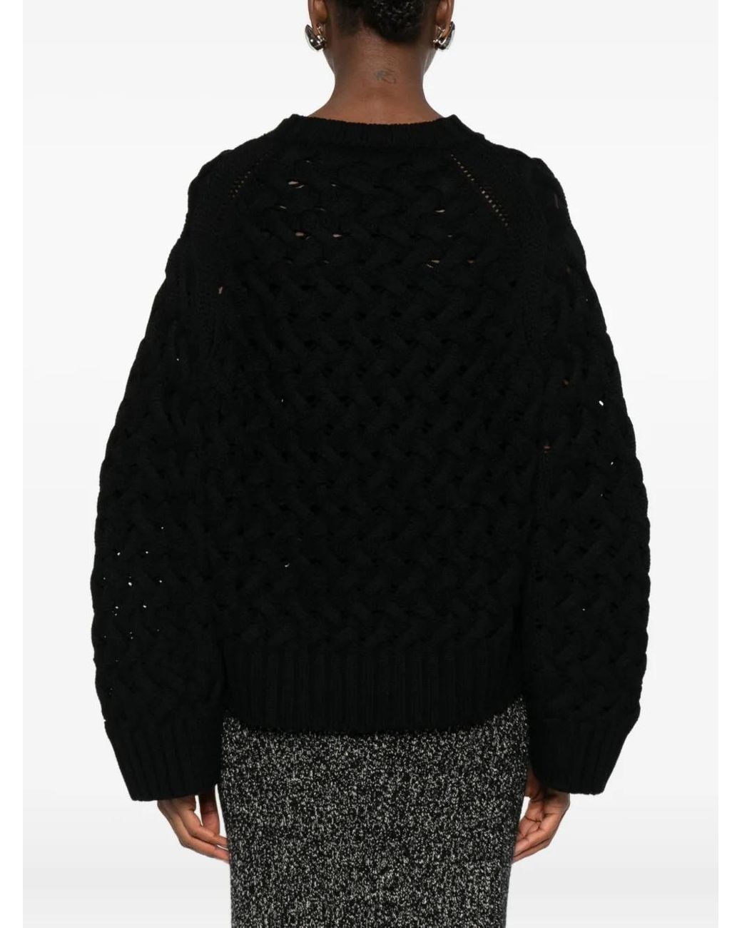 P.A.R.O.S.H. Black Open-Knit Sweater