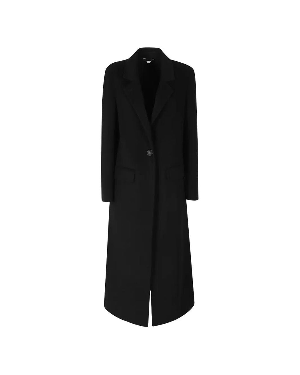 Hevò Black Lamiediolimpiadw Single-Breasted Notched-Lapels Coat
