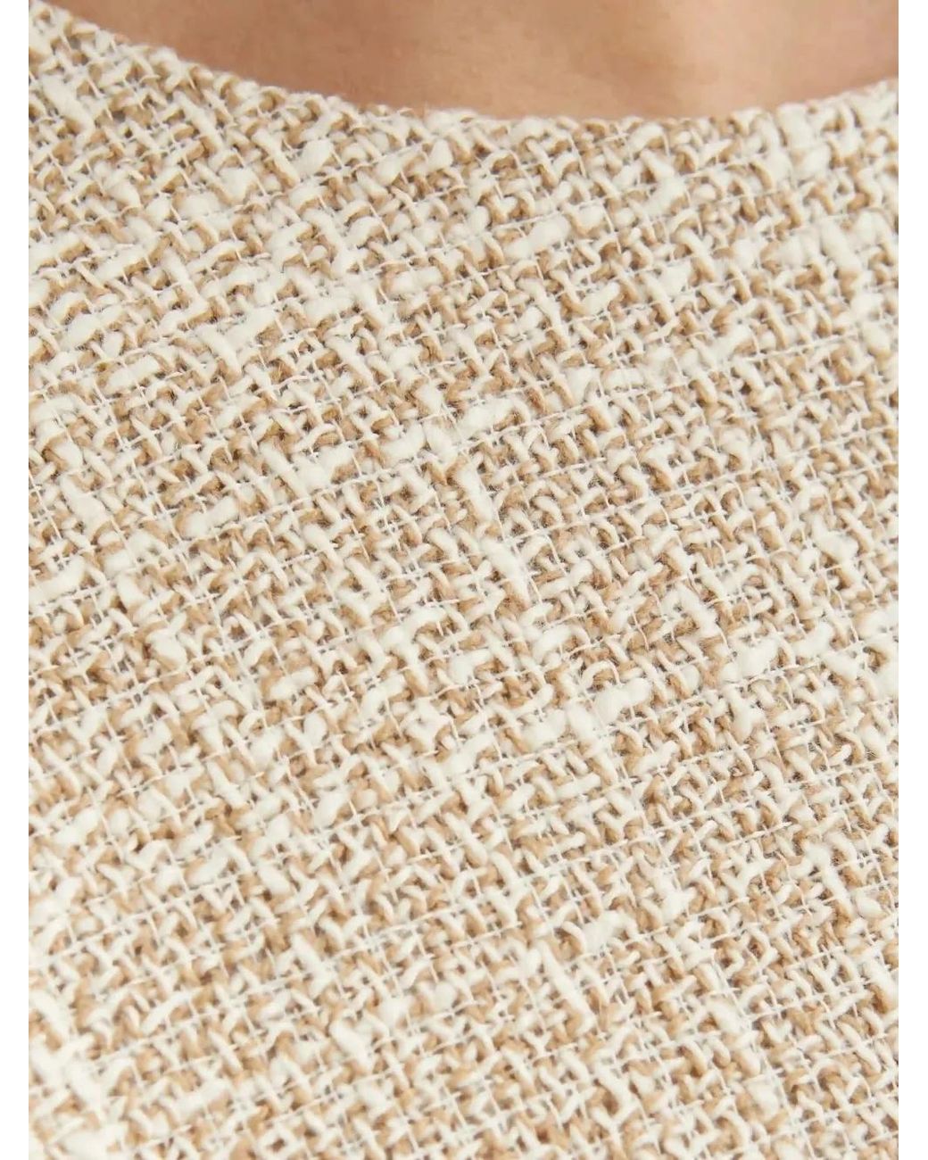 Theory Natural Sleeveless Tweed Mini Dress