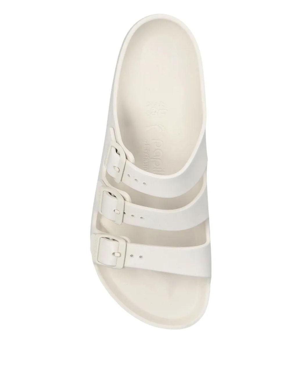 Birkenstock White Florida Flex Triple Buckle-Strap Slides