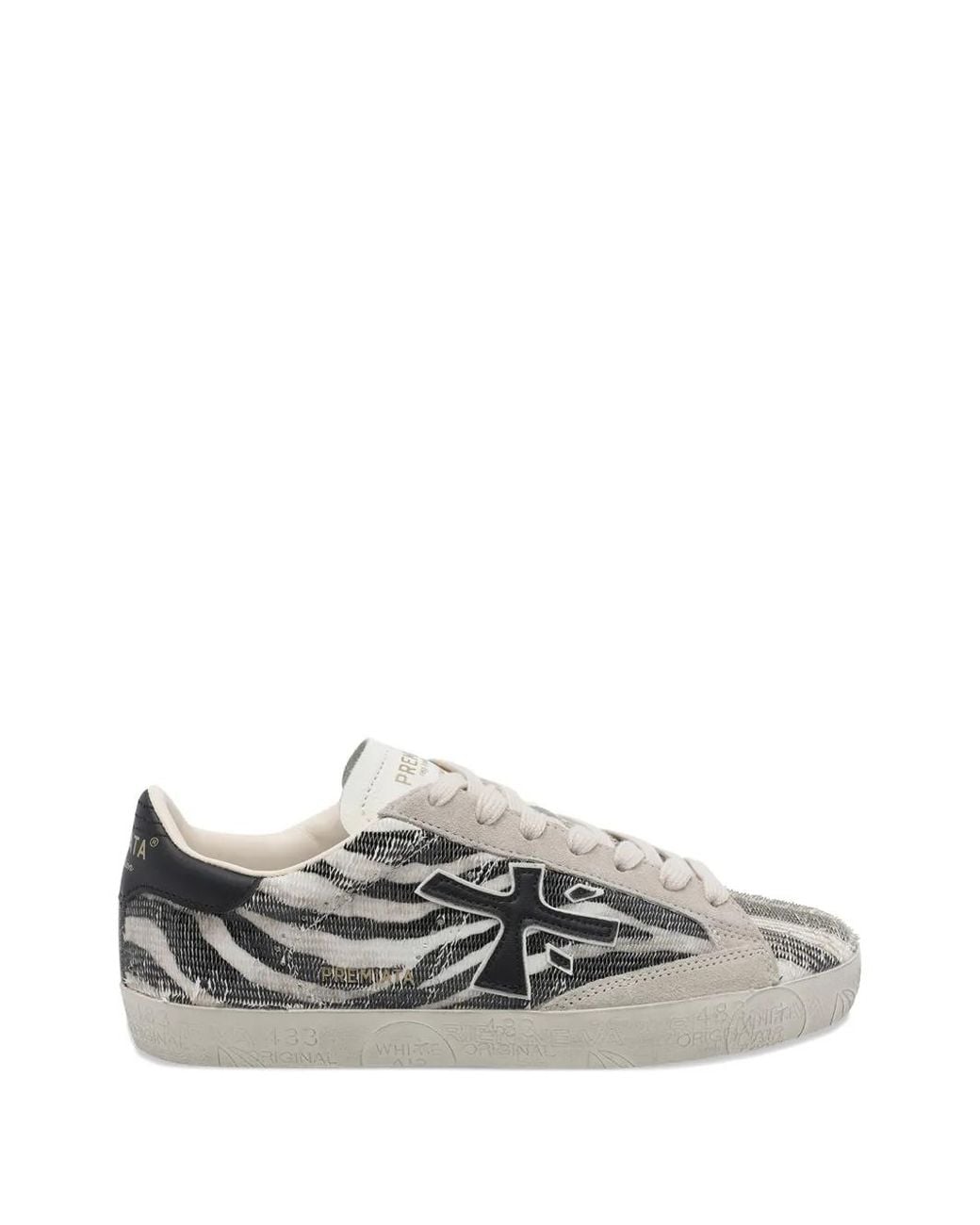 Premiata Gray Stevend 8053 Zebra-Print Sneakers