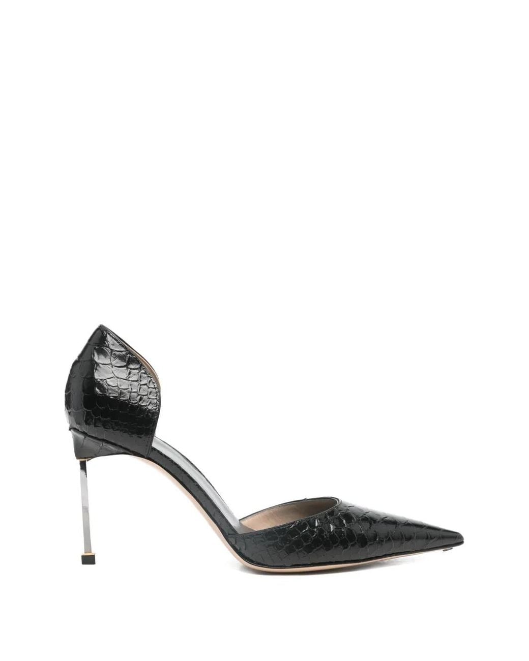 Tom Ford Black Pointed Metal Heel Pumps