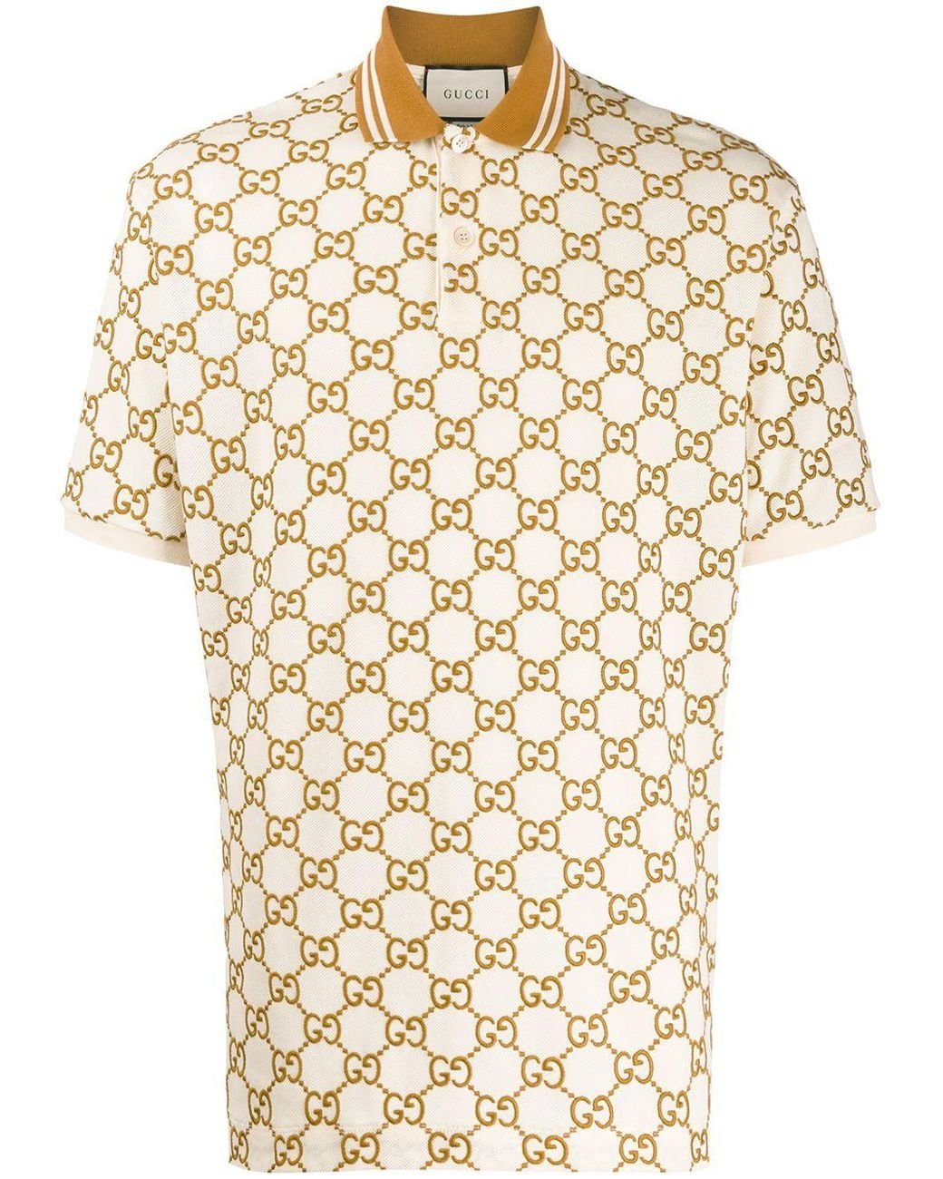 Gucci GG Print Polo Shirt in White for Men | Lyst